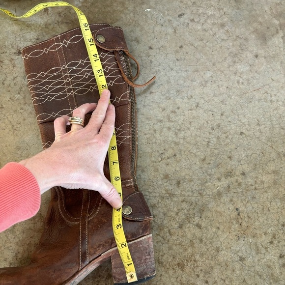 Brown Leather Knee-High Boots - Picture 14 of 14